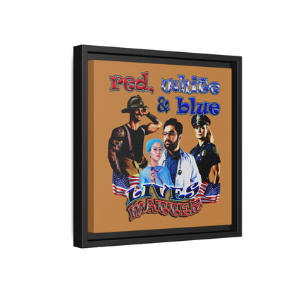 rw&b lives matter - framed canvas art (light brown)