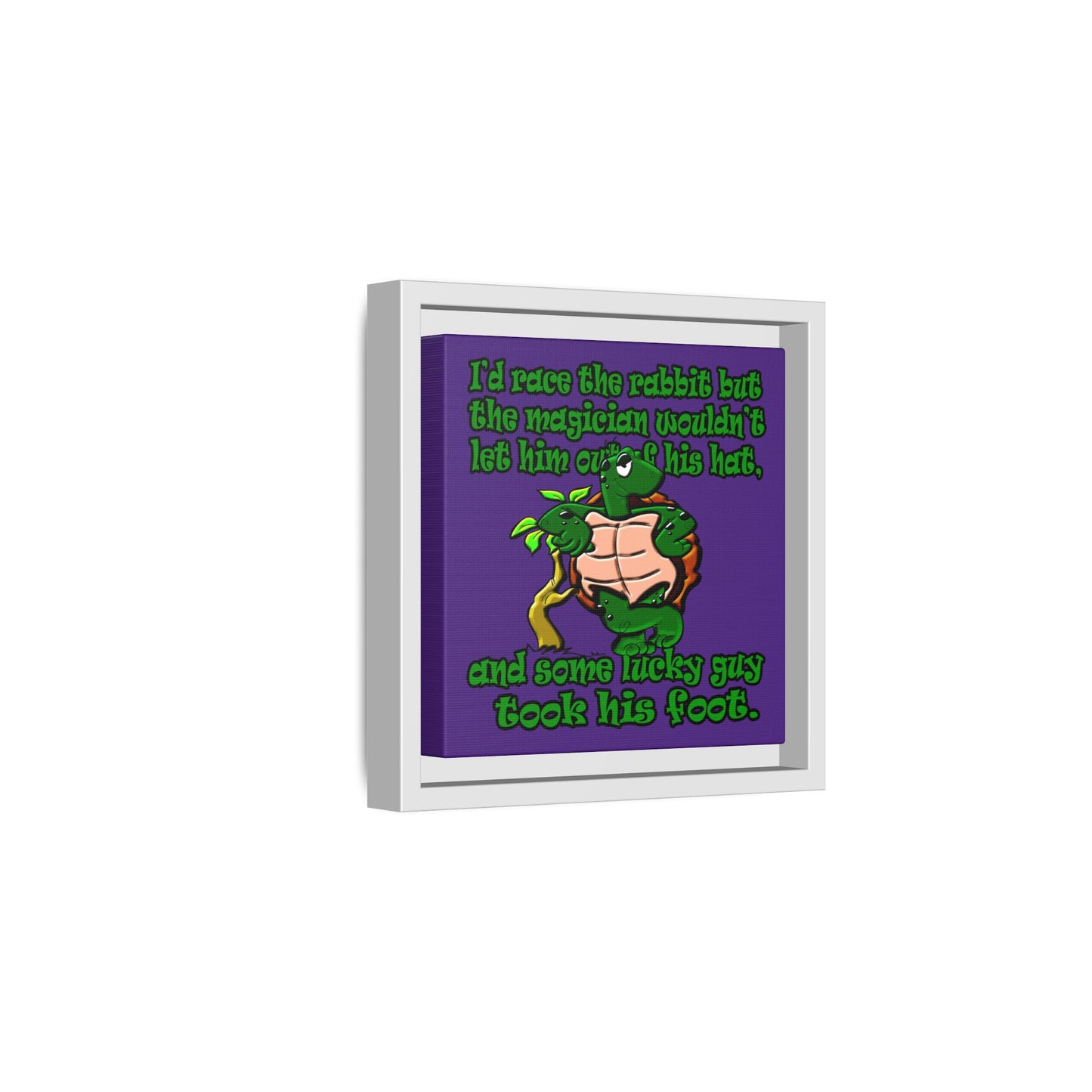 turtle race - framed canvas art (purple)