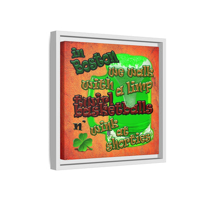 celtics logo - framed canvas art (burnt orange)