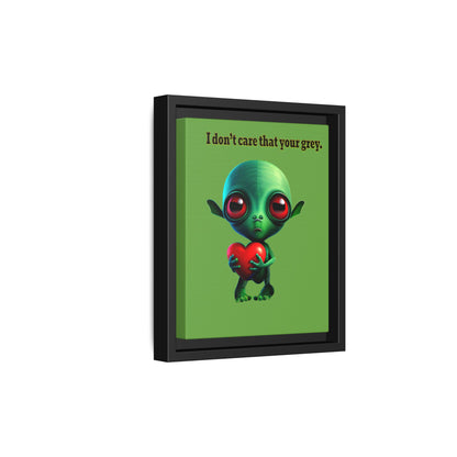 I don't care that your grey - framed canvas art (green)