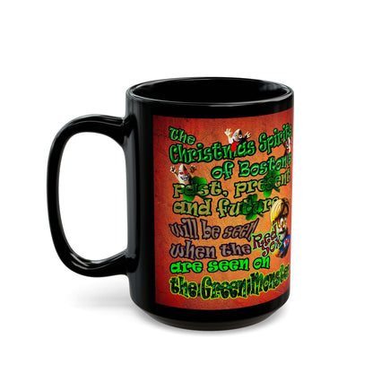 christmas spirits of boston - Black Mug (burnt orange)