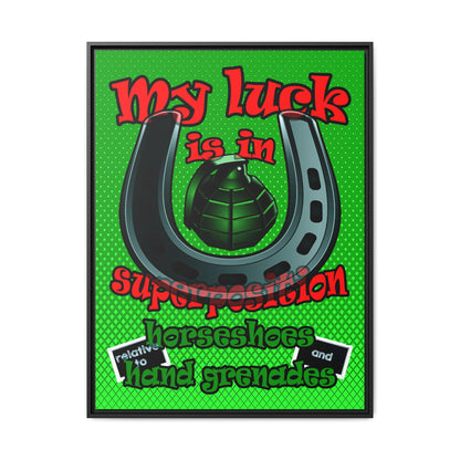 my luck - framed canvas art (logo green)