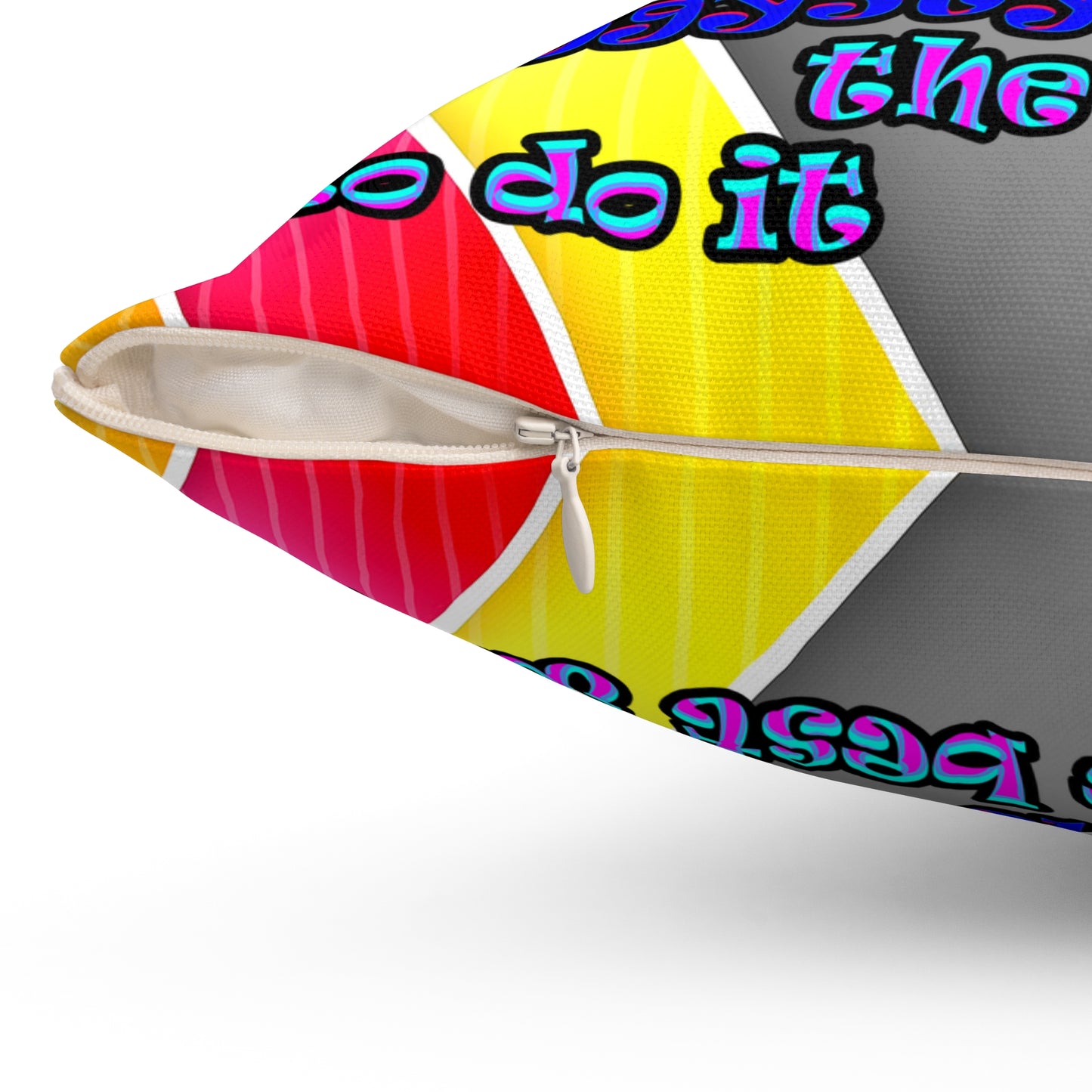 doggystyle - Spun Polyester Square Pillow - (rainbow split)