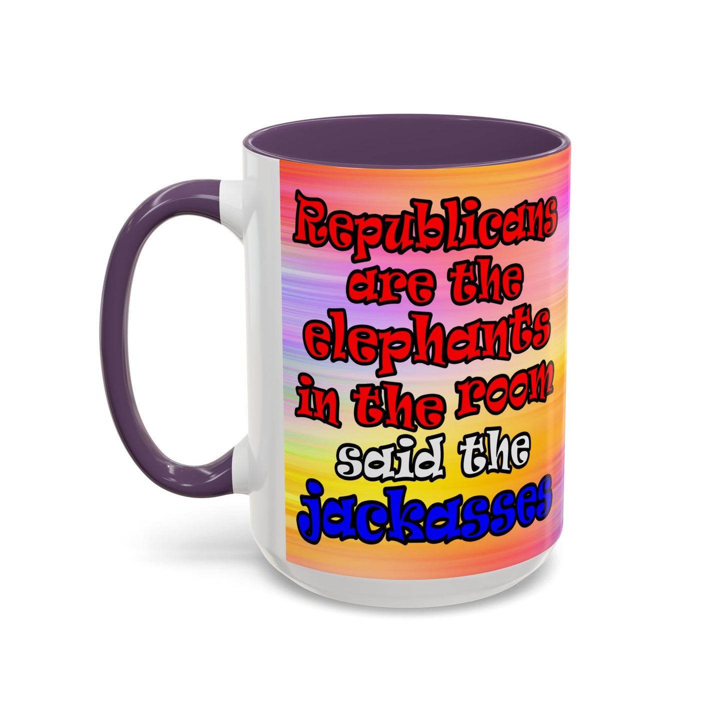 donkeys and elephants - Accent Mug (color blur)