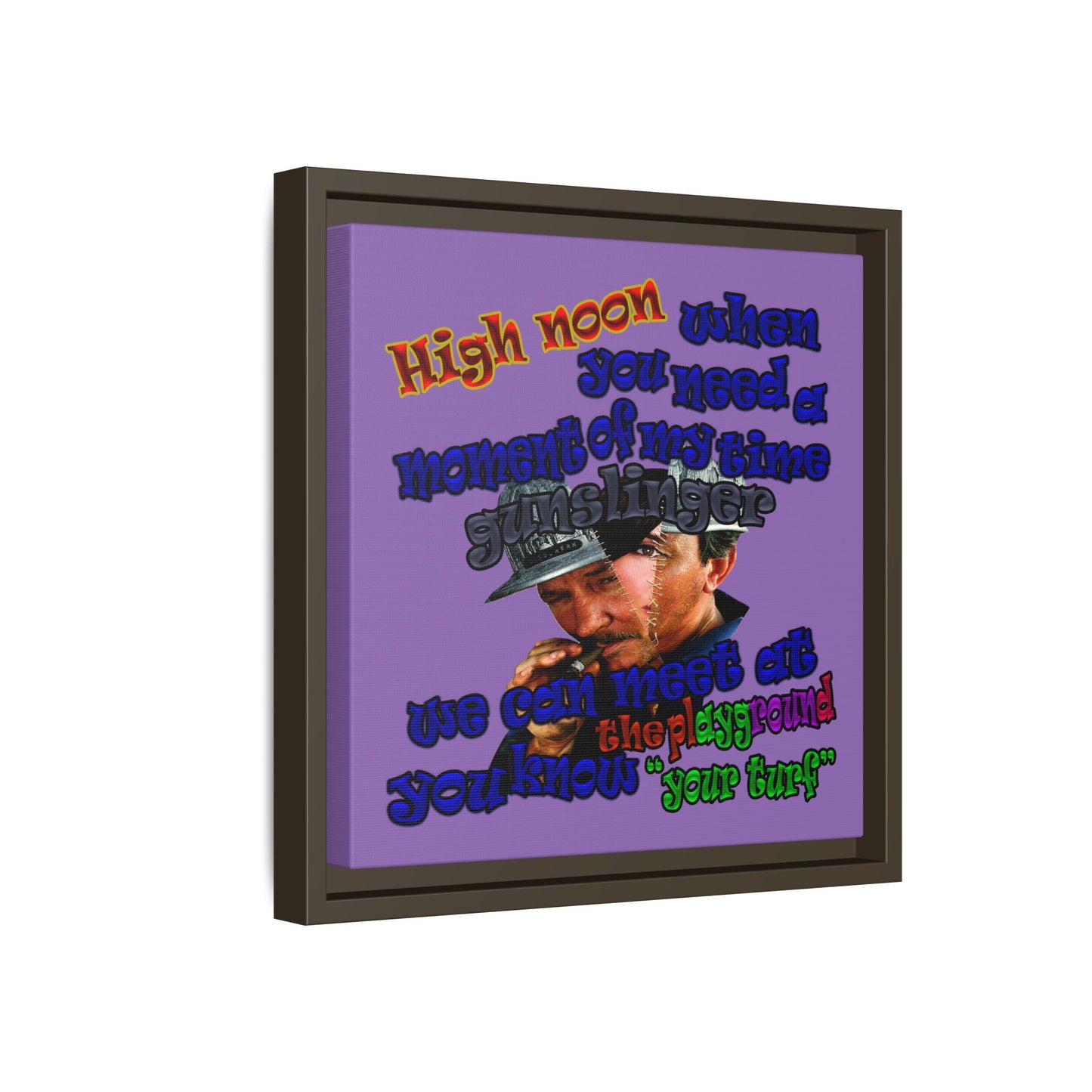 high noon - framed canvas art (light purple)