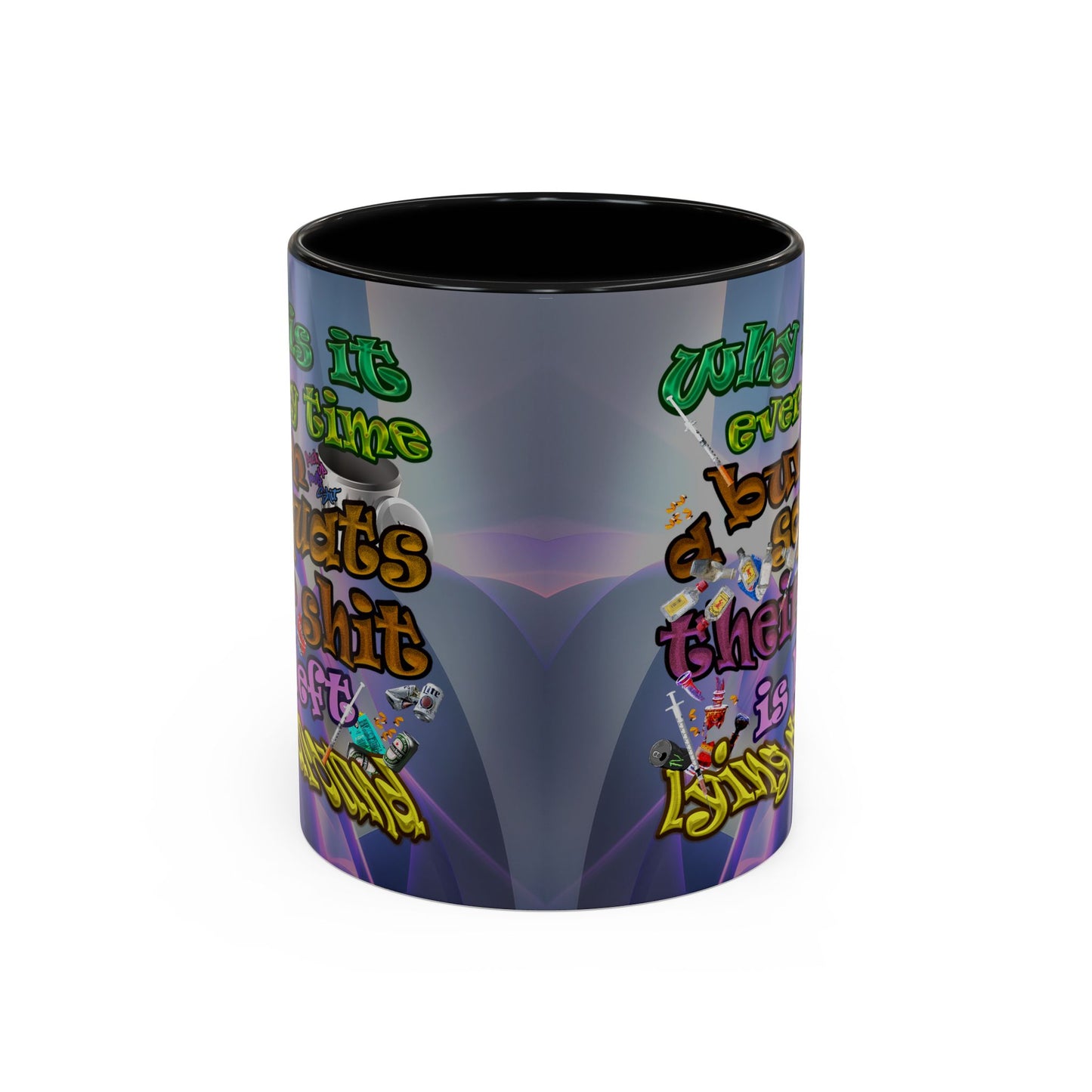 the bum's shit - Accent Mug (grey-pink wave)