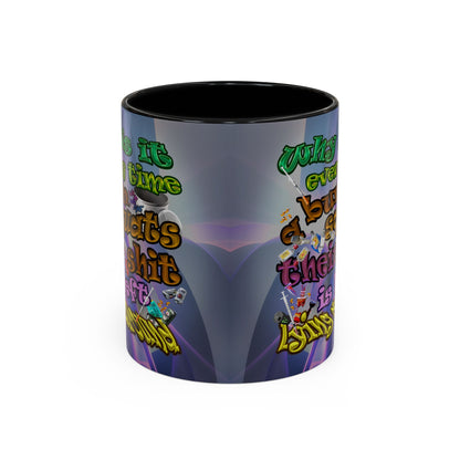 the bum's shit - Accent Mug (grey-pink wave)