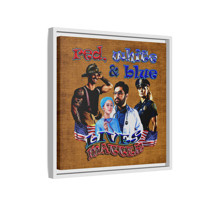 rw&b lives matter - framed canvas art (brown papyrus)