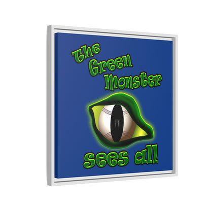 green monster - framed canvas art (dark blue)