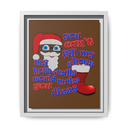 santa's shoes - framed canvas art (brown)