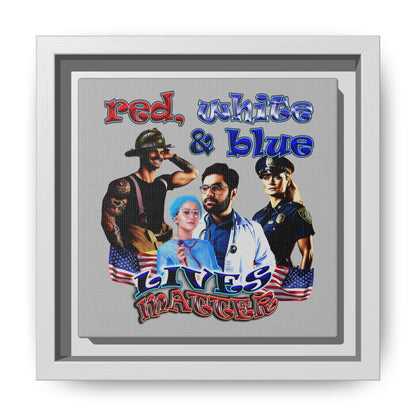 rw&b lives matter - framed canvas art (light grey)