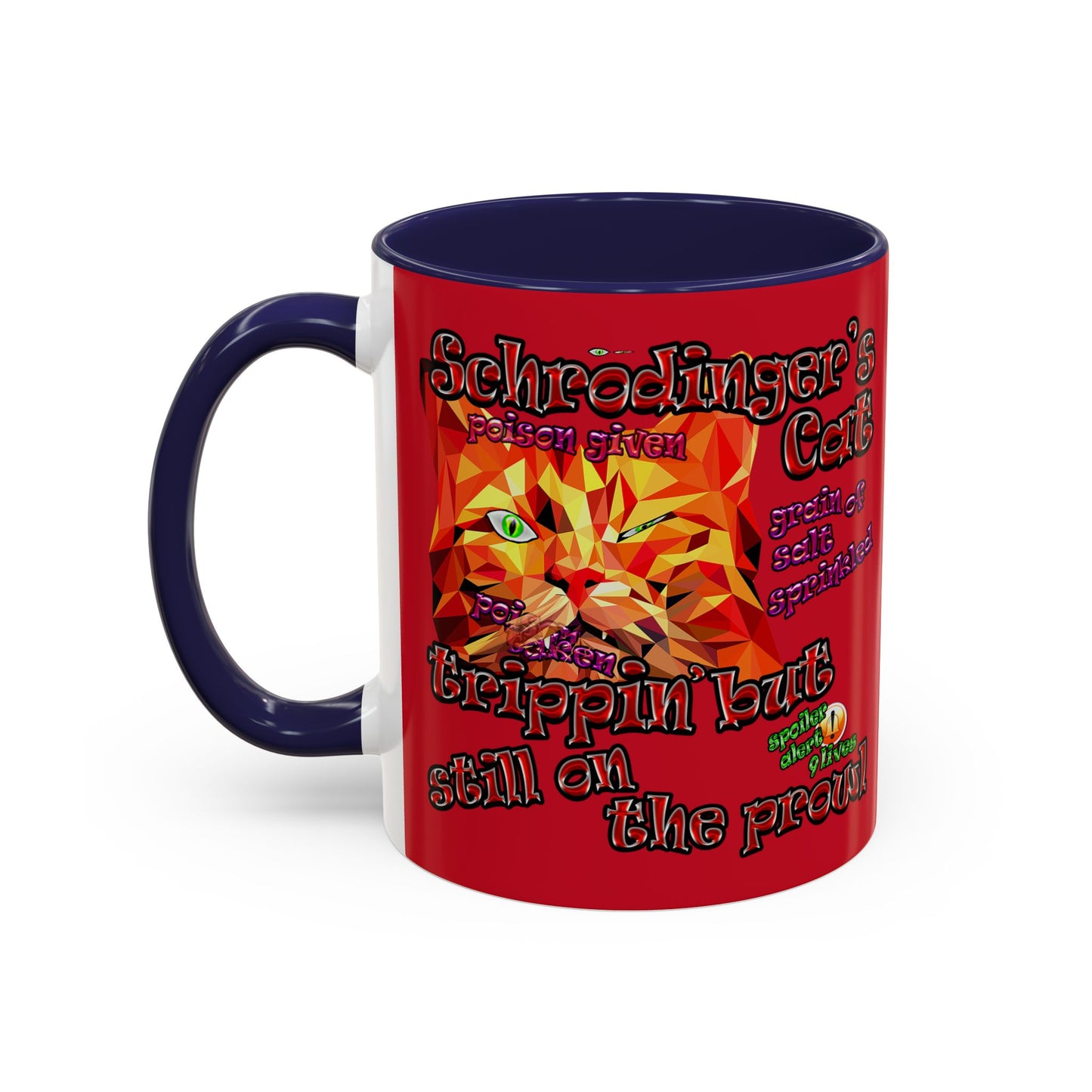 schrodinger's cat - Accent Mug (dark red)