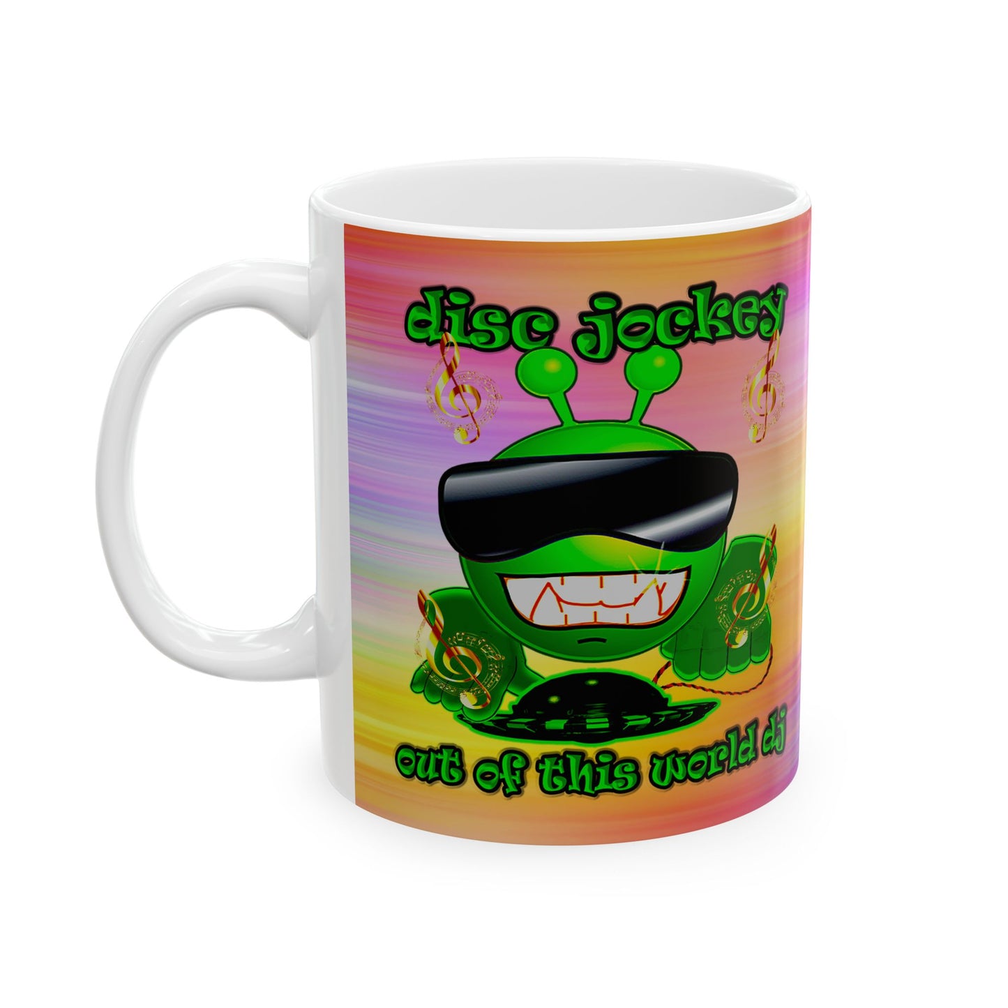 disc jockey - White Mug (color blur)