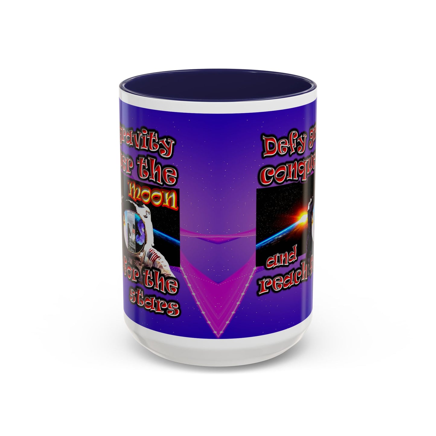 defy conquer reach - Accent Mug (purple-pink wave)