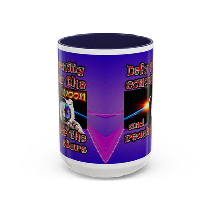 defy conquer reach - Accent Mug (purple-pink wave)