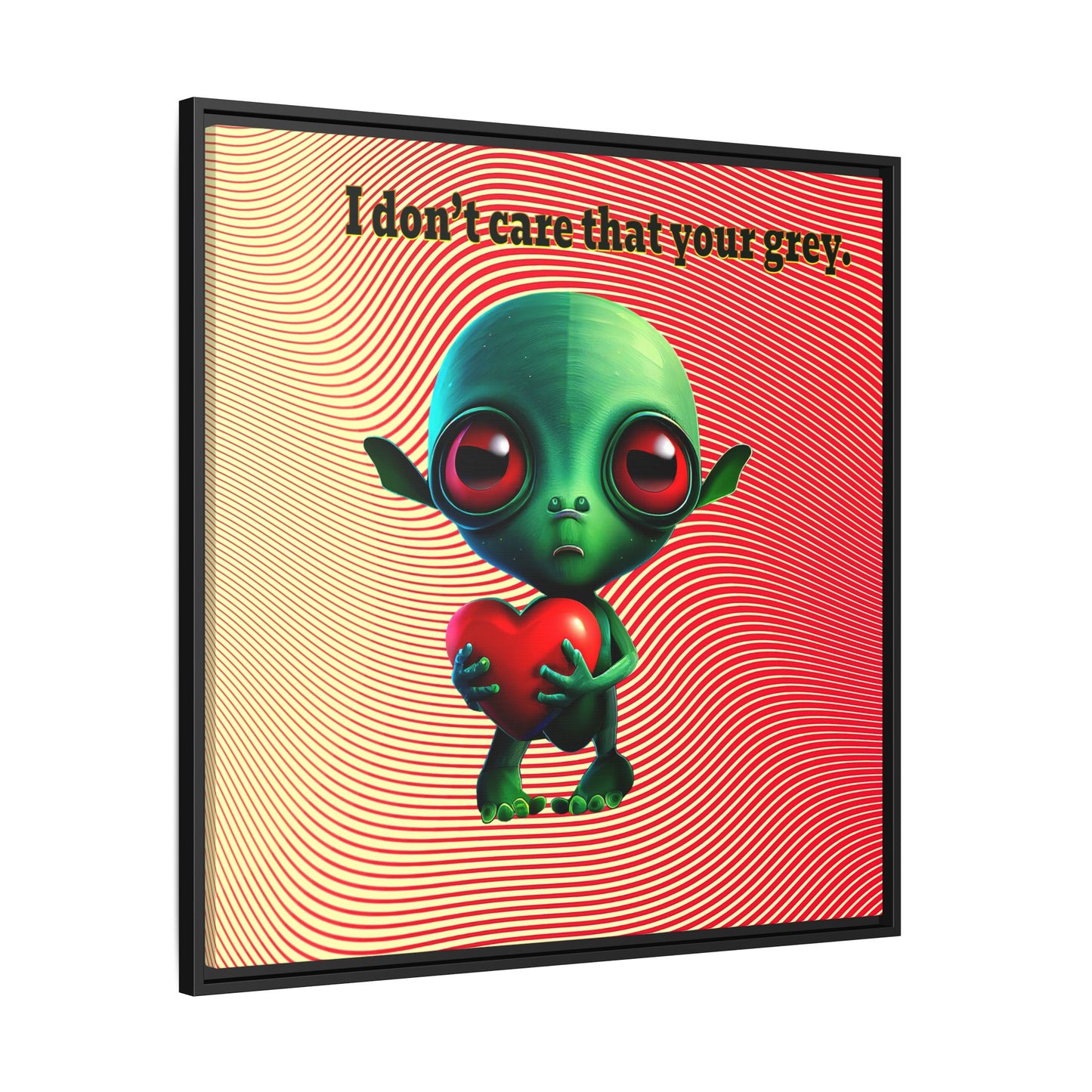 I don't care that your grey - framed canvas art (yellow-orange wave)