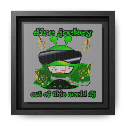 disc jockey - framed canvas art (grey)