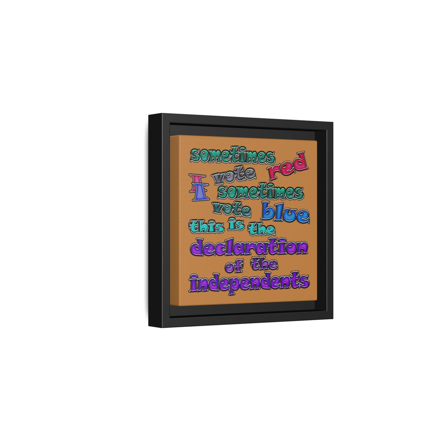 declaration of the independents - framed canvas art (light brown)