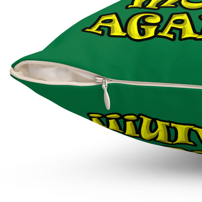 shoot the moon again - Spun Polyester Square Pillow - (dark green)