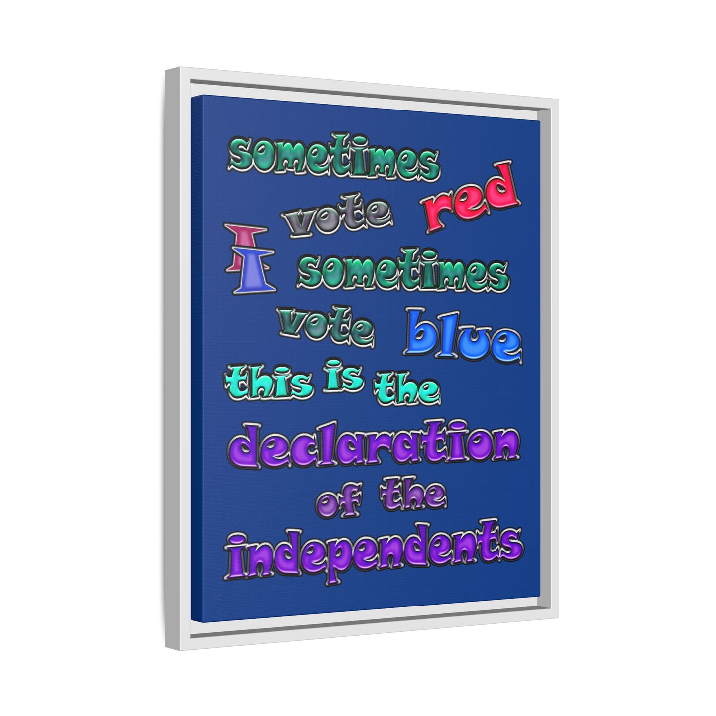 declaration of the independents - framed canvas art (dark blue)