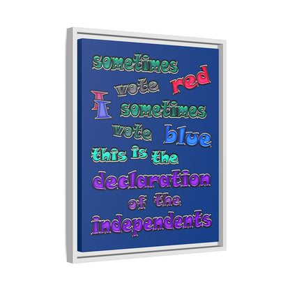 declaration of the independents - framed canvas art (dark blue)