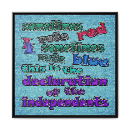 declaration of the independents - framed canvas art (faded blue)