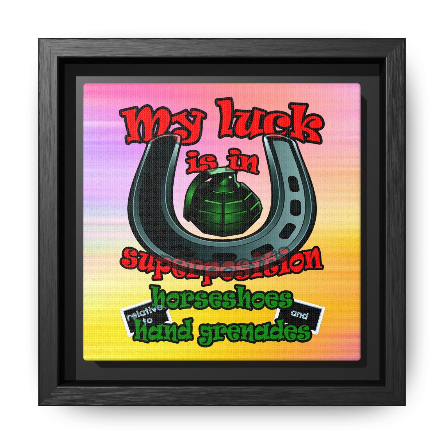 my luck - framed canvas art (color blur)