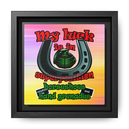 my luck - framed canvas art (color blur)