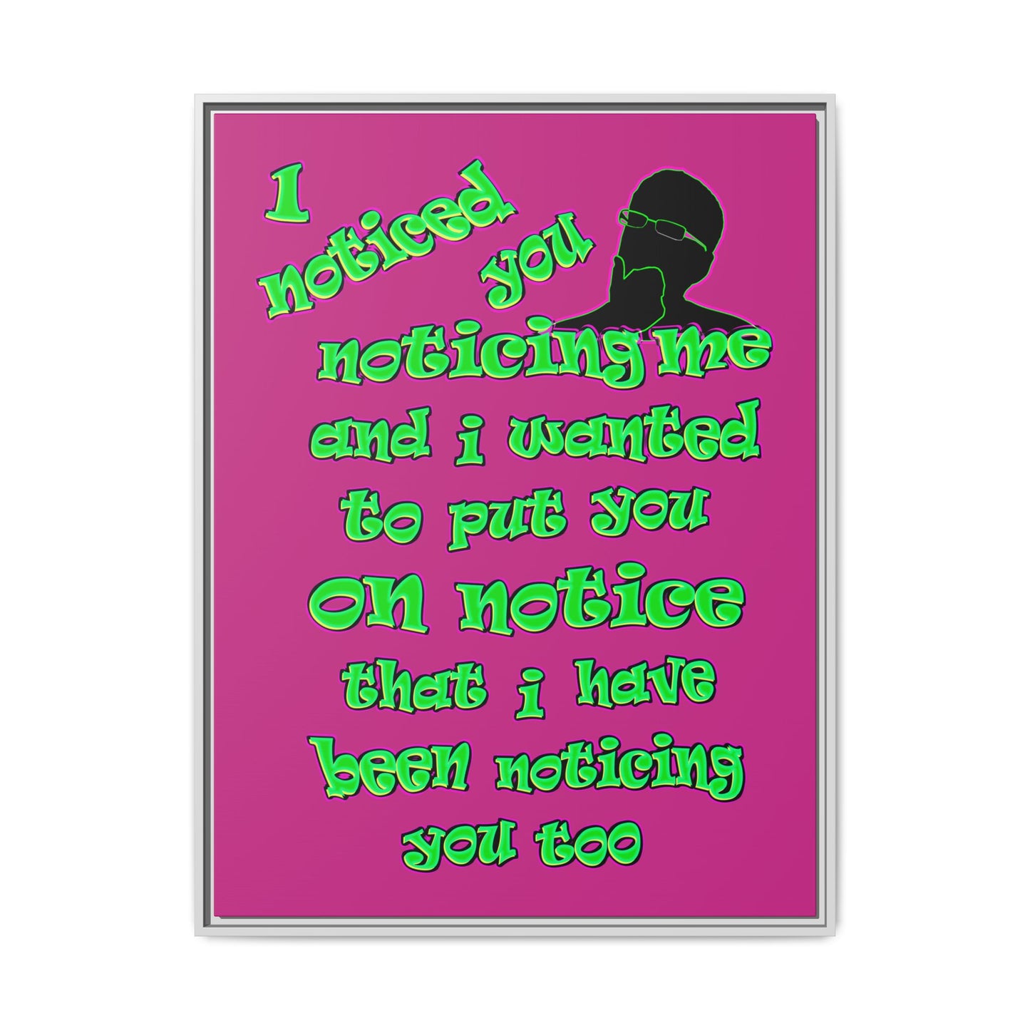noticed you noticing - framed canvas art (pink)