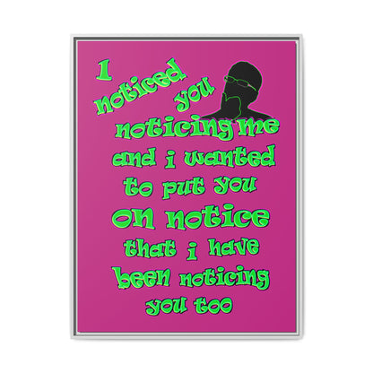 noticed you noticing - framed canvas art (pink)