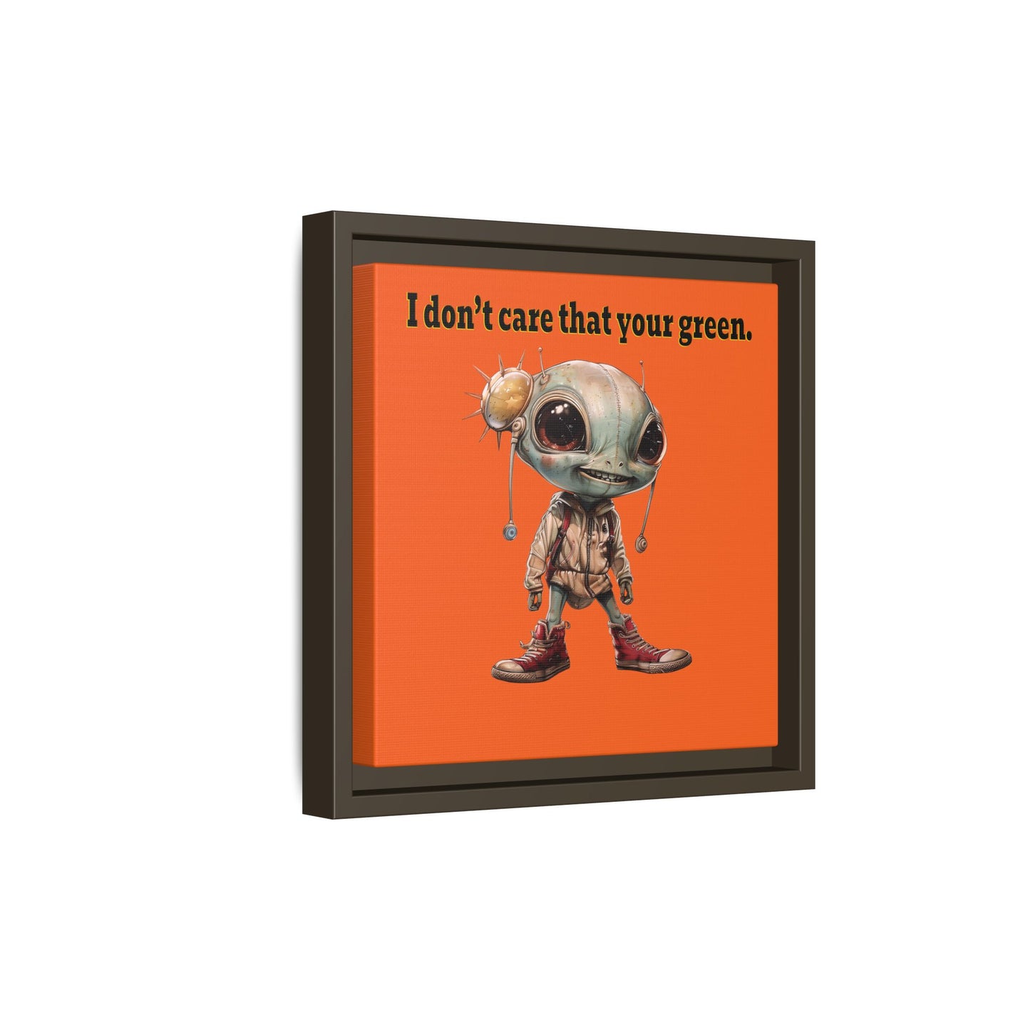 I don't care that your green - framed canvas art (orange)