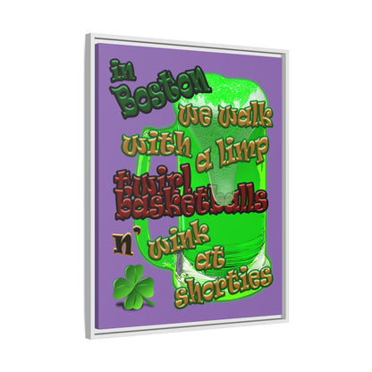 celtics logo - framed canvas art (light purple)
