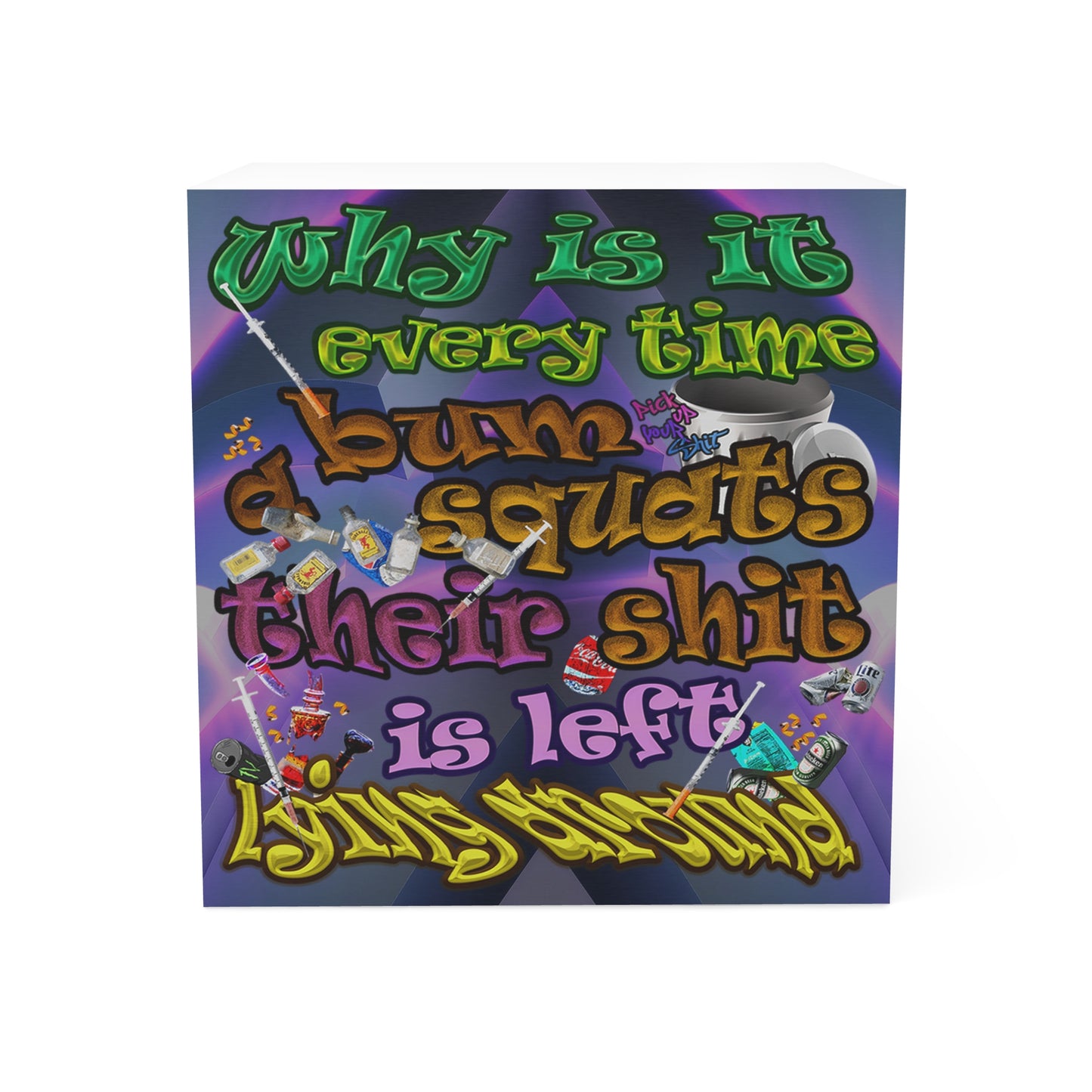 the bum's shit - note cube (grey-pink wave)