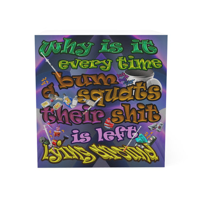 the bum's shit - note cube (grey-pink wave)