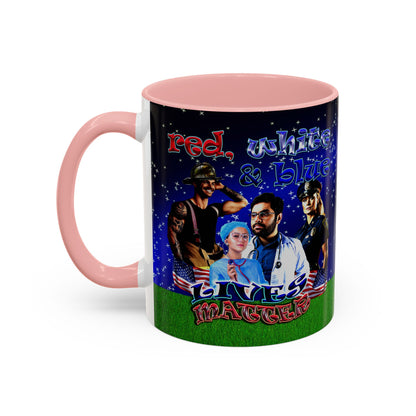 rw&b lives matter - Accent Mug ('snoops' background)