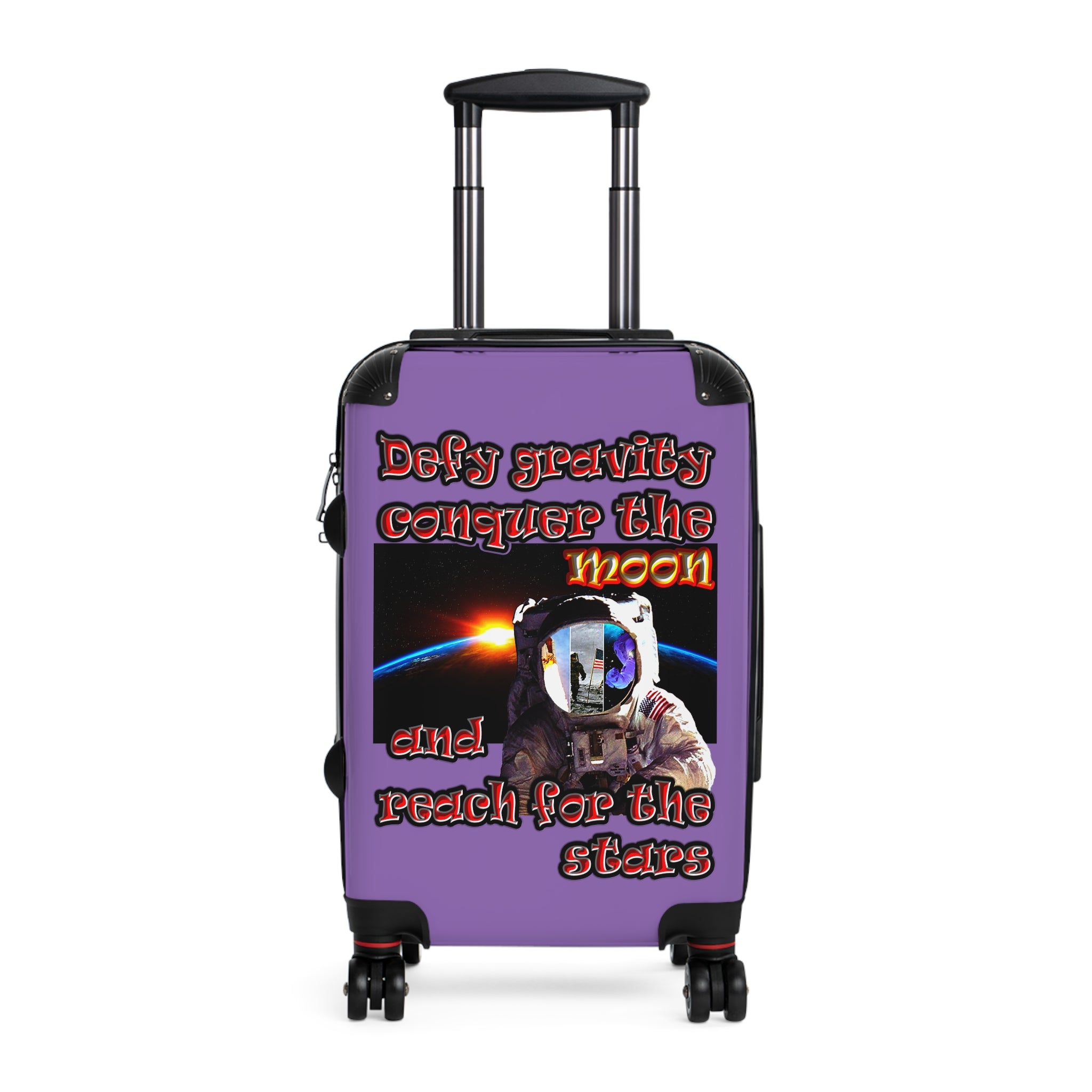defy conquer reach - suitcase (light purple)