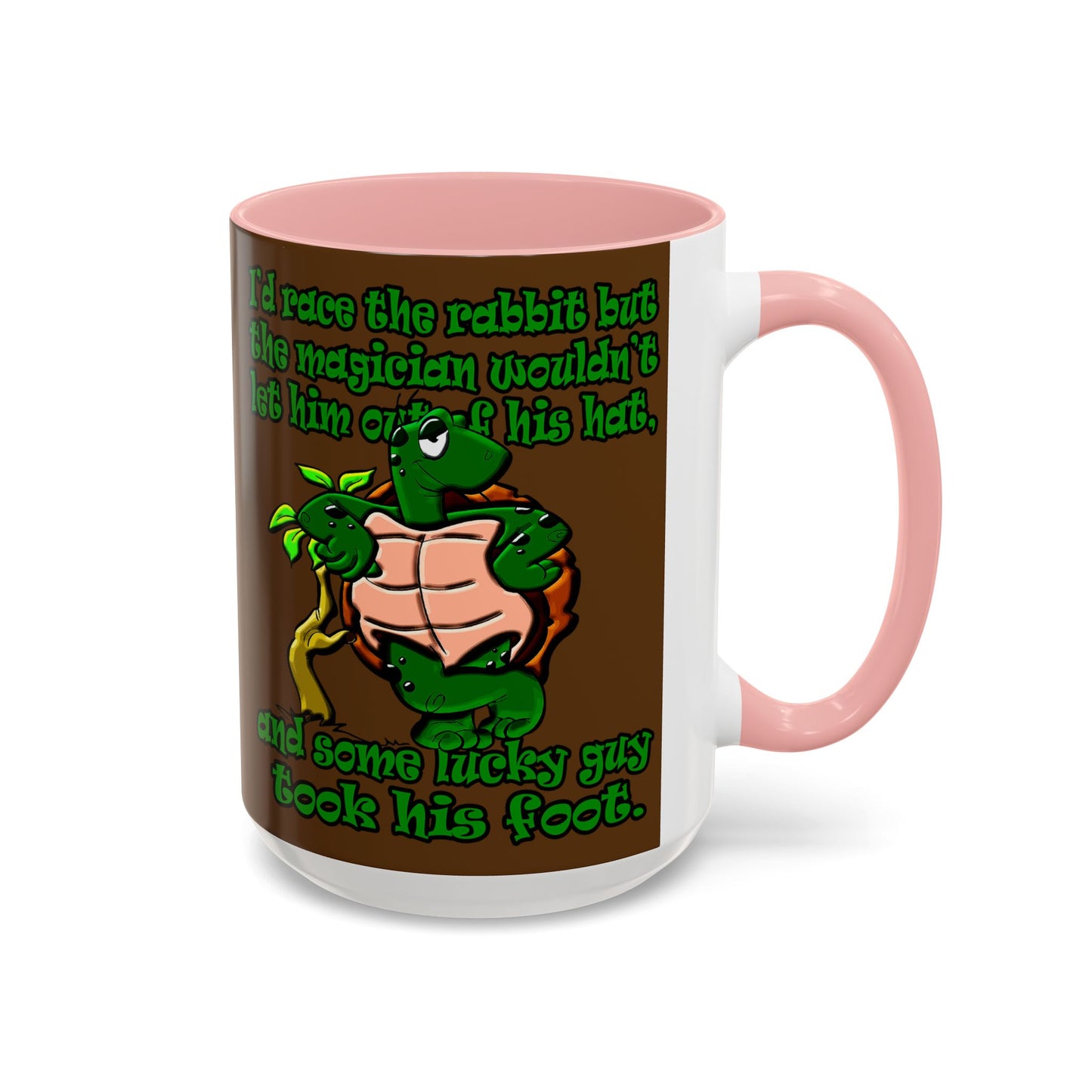 turtle race - Accent Mug (brown)