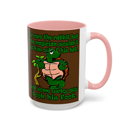 turtle race - Accent Mug (brown)