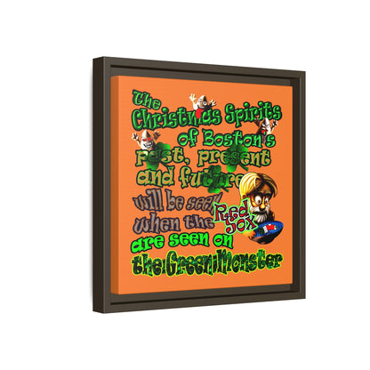 christmas spirits of boston - framed canvas art (crusta)