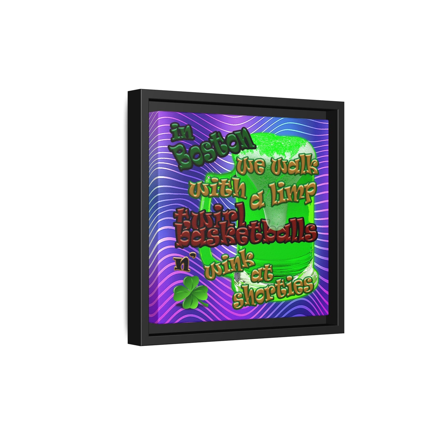 celtics logo - framed canvas art (purple wave)