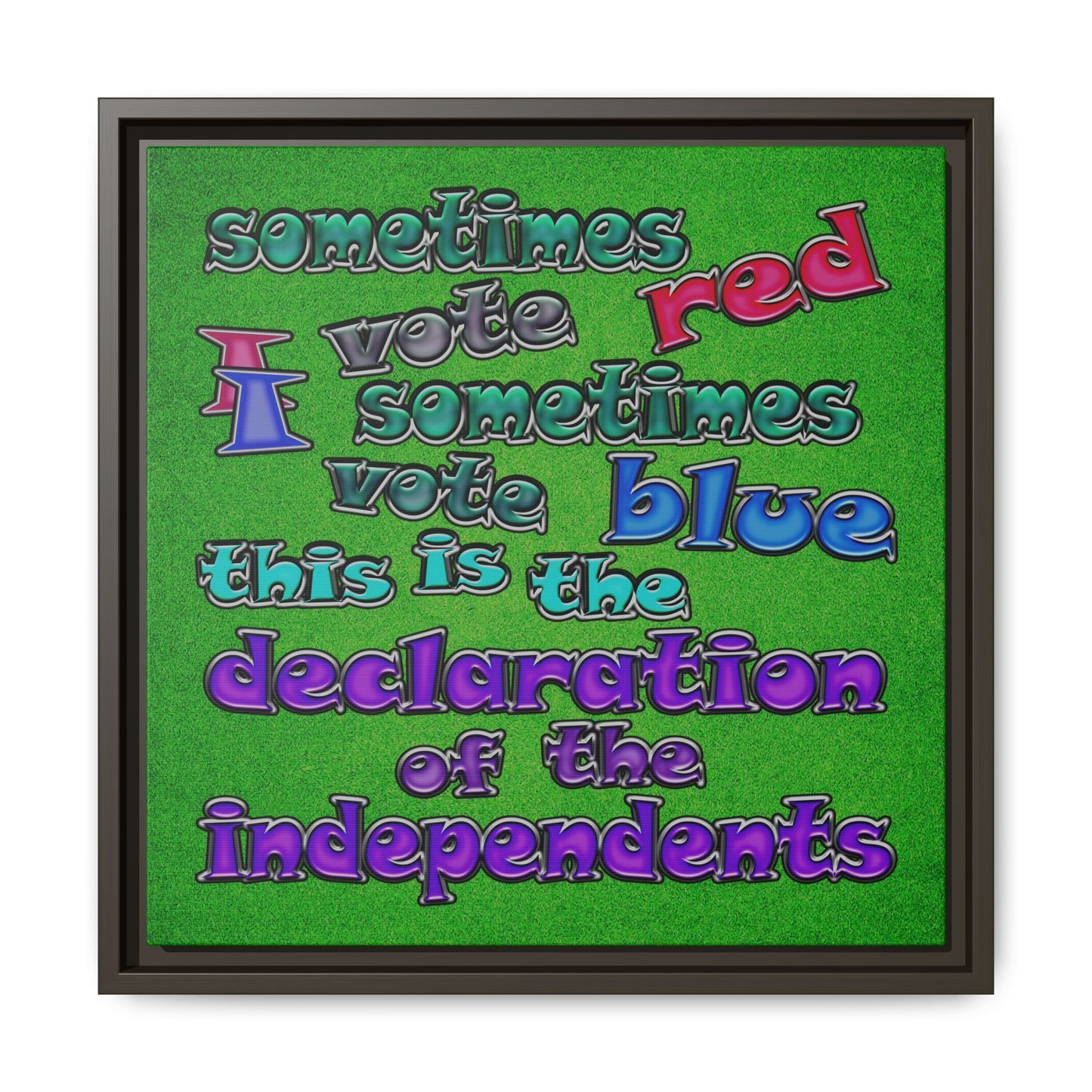 declaration of the independents - framed canvas art (green turf)