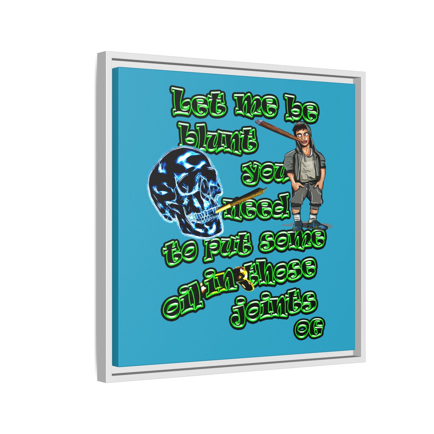 og - framed canvas art (turquoise)