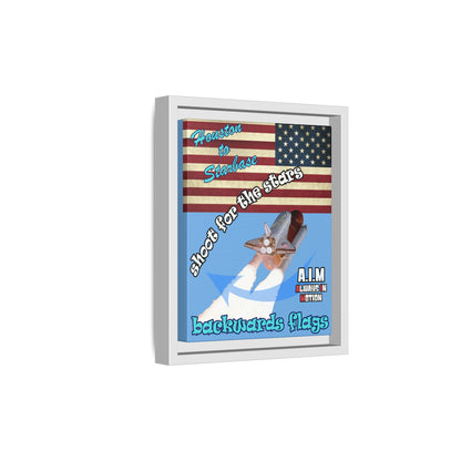 shoot for the stars - framed canvas art (light blue)