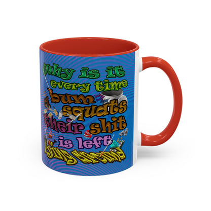 the bum's shit - Accent Mug (light blue-purple wave)