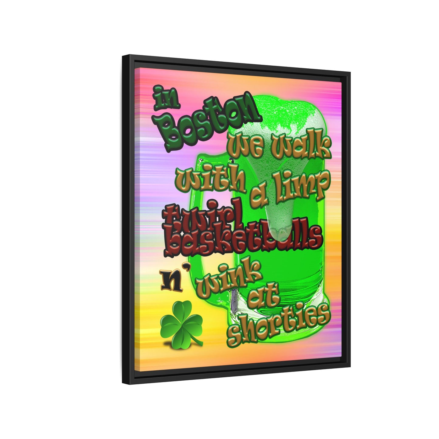 celtics logo - framed canvas art (color blur)