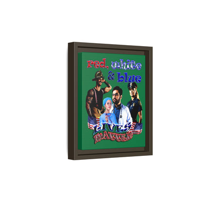 rw&b lives matter - framed canvas art (dark green)