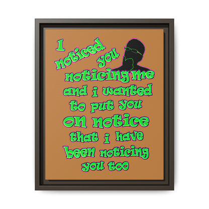 noticed you noticing - framed canvas art (light brown)