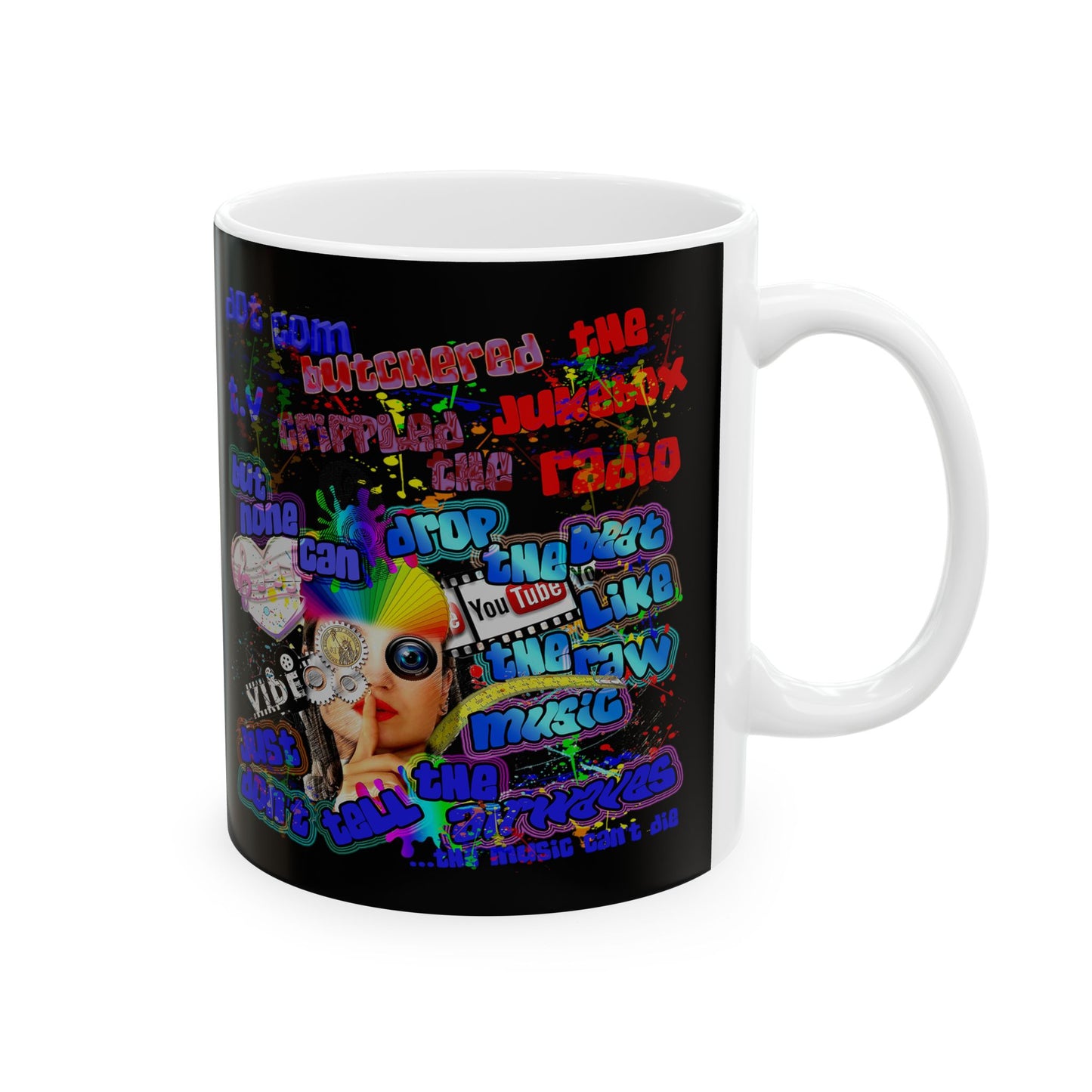 drop the beat - White Mug (black)