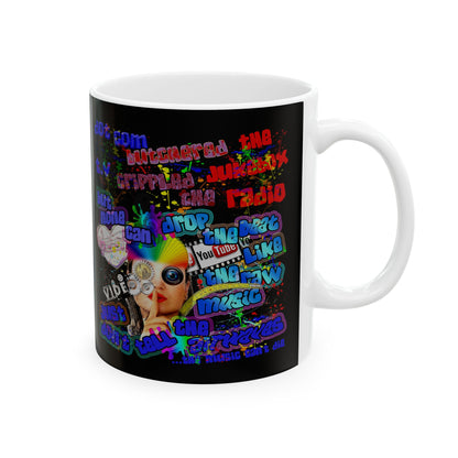 drop the beat - White Mug (black)