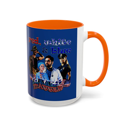 rw&b lives matter - Accent Mug (dark blue)